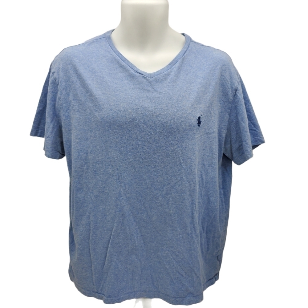Ralph Lauren Men’s Heather Blue Polo Tee Shirt Large